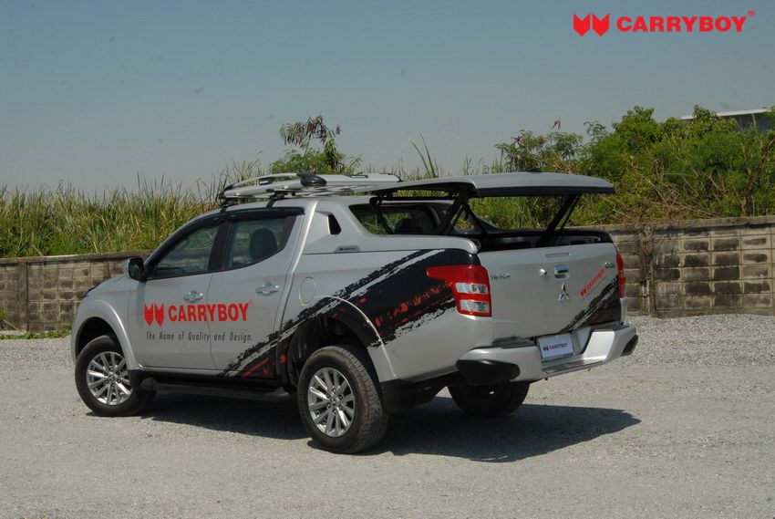 CARRYBOY Laderaumabdeckung Flachabdeckung Deckel mit Überrollbügel Fiat Fullback Mitsubishi L200 Motorhub