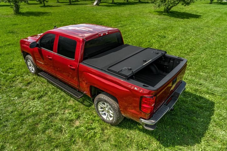 NOVISAUTO Laderaumabdeckung Festabdeckung zum Falten Chevrolet Silverado GMC Sierra 1500 2019 einfache Montage Klemmbefestigung