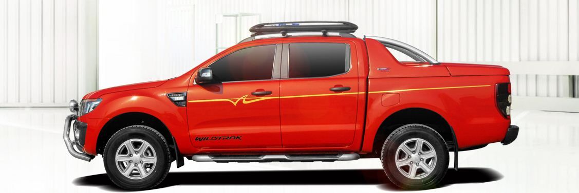 CARRYBOY Laderaumabdeckung Deckel mit Edelstahl Überrollbügel GRX-FTD Ford Ranger Doppelkabine